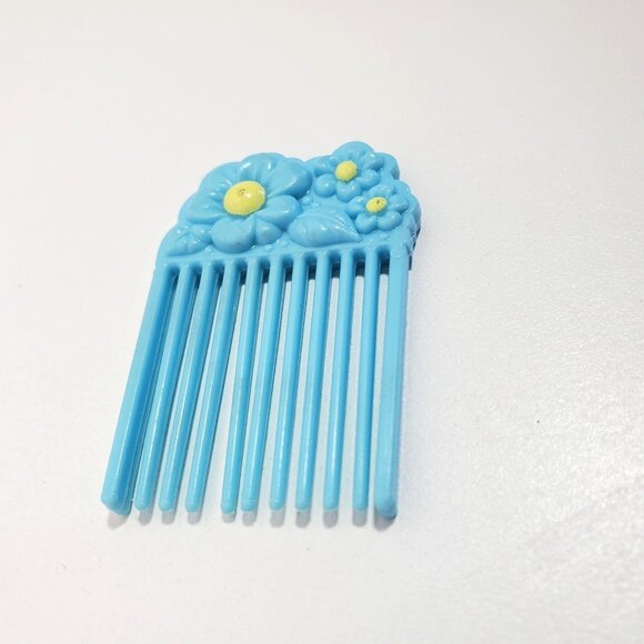 My Little Pony Lily Flutter Comb Pick G1 Blue Yellow Flowers Vintage 80s - Picture 2 of 7